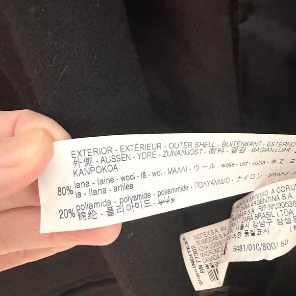 Zara Men Black Wool Blend Blazer Jacket Size US 40 EUR 50 - Picture 5 of 6